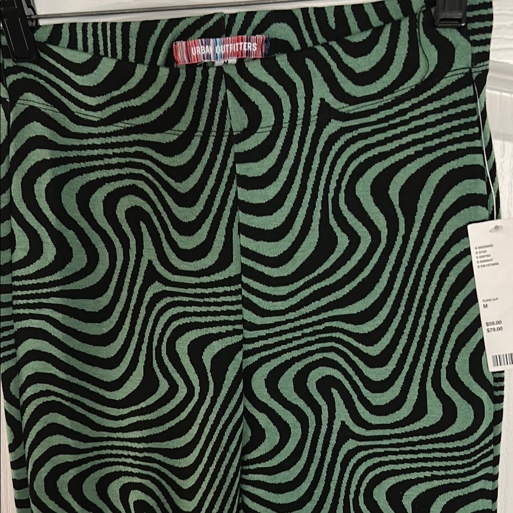 Urban Outfitters Green and Black Patterned Pants
